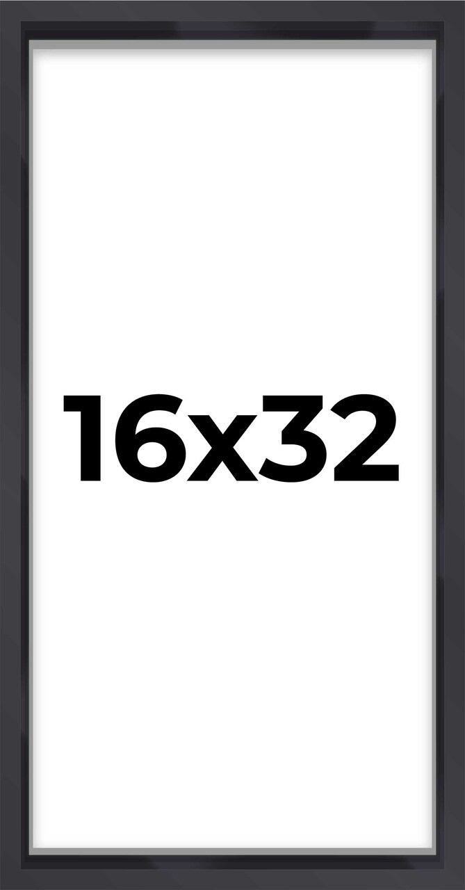 Panoramic Shadow Box 3/4" Depth Black Picture Frame - UV Acrylic, Backing, Hanging Hardware